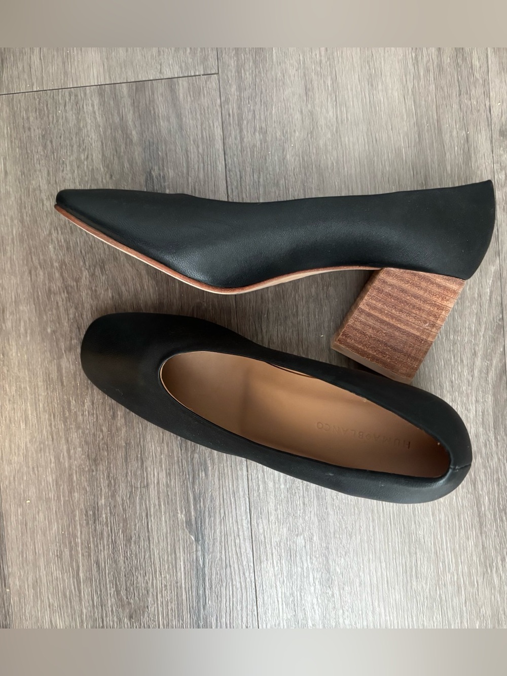 Huma Blanco Salvador Block Heel Pump Shoes Size 37 6.5